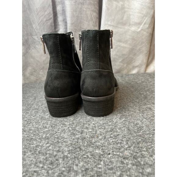 NWOB Lucky Brand Womens Baelee Ankle Boot Sz 6M Black Suede Leather Stacked Heel - Picture 4 of 8